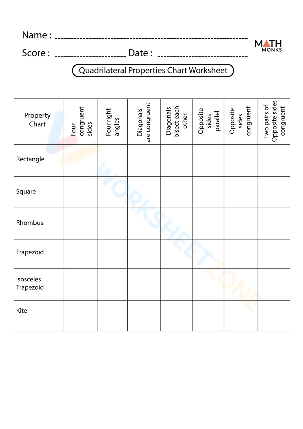 Properties of Quadrilaterals - Page 1