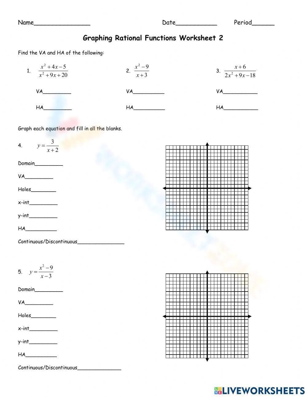 Function Worksheet 3 - Page 1
