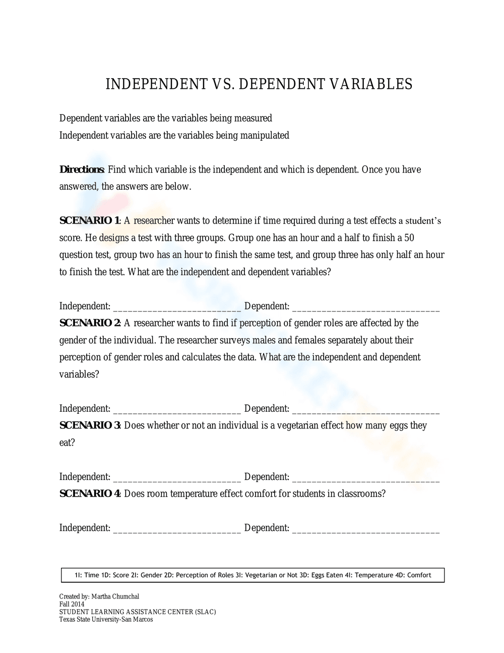Understanding Independent vs Dependent Variables - Page 1
