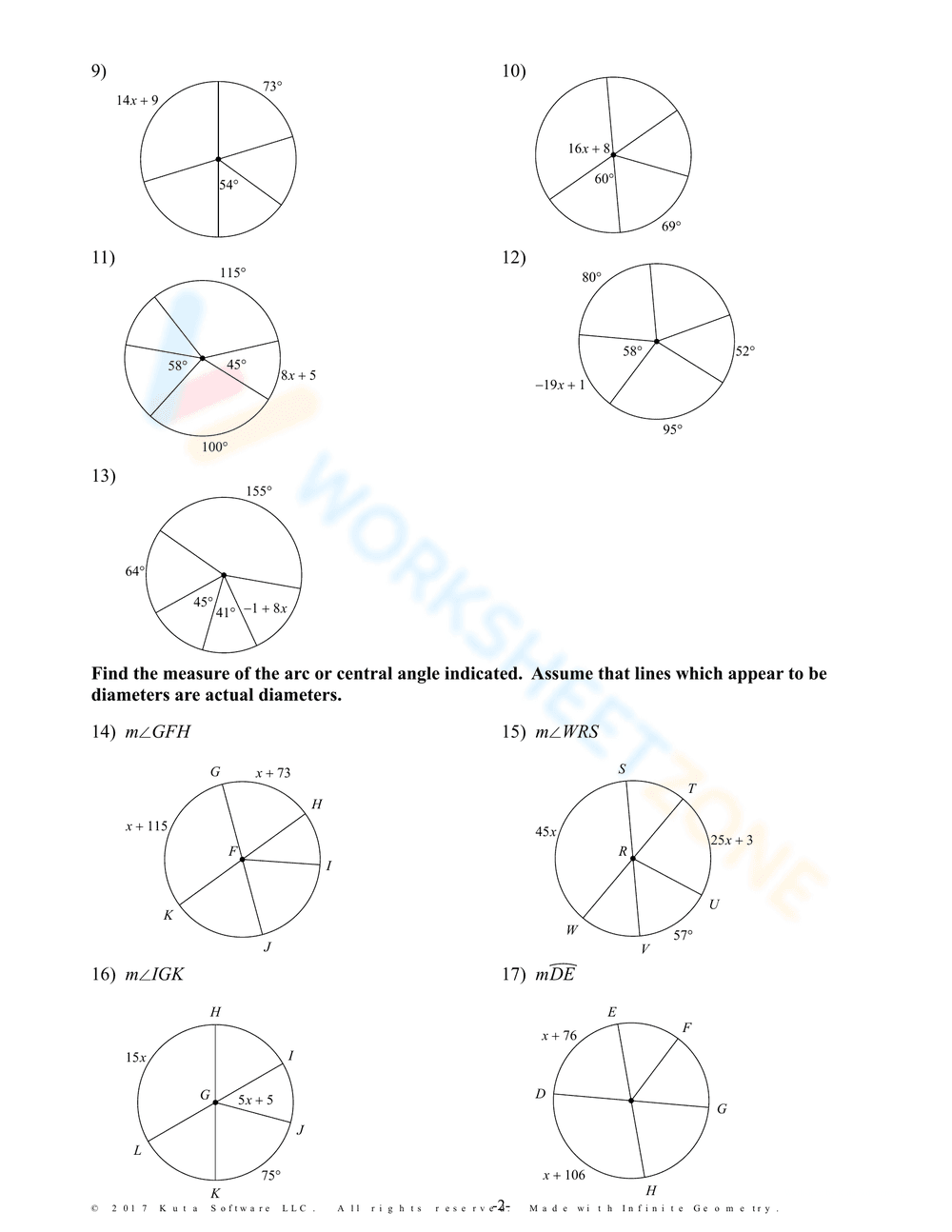 Inscribed Angles Practice - Page 2