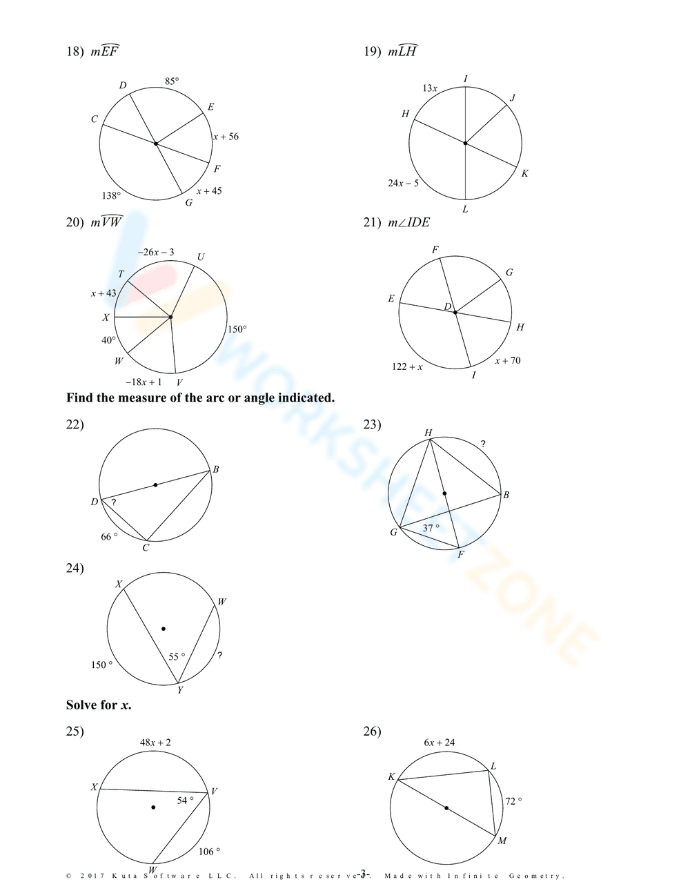 Inscribed Angles Practice - Page 3