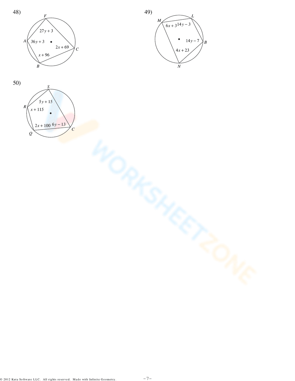 Inscribed Angles Homework - Page 7
