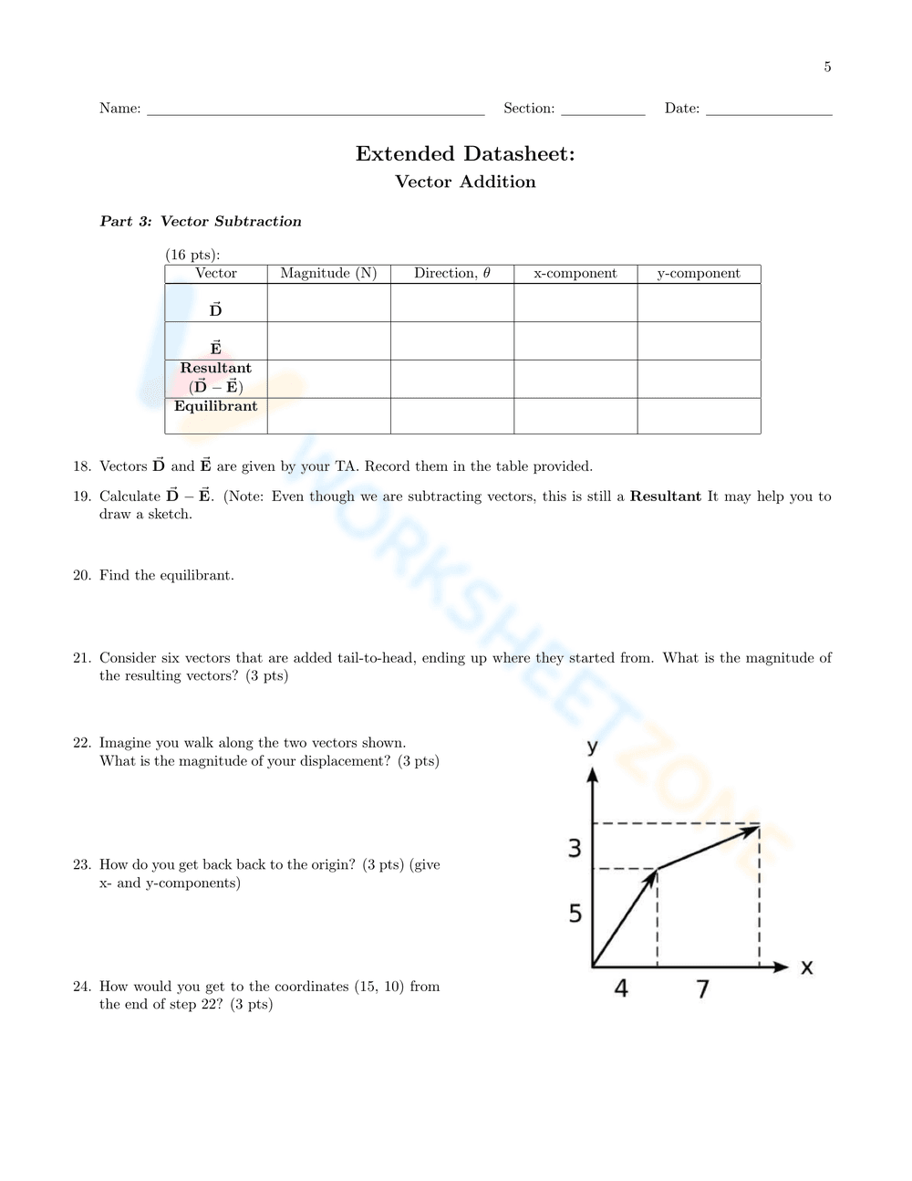 Vector Addition Worksheet - Page 5