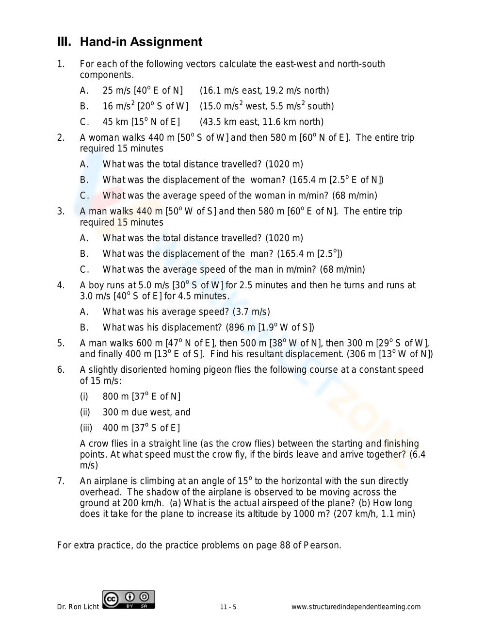 Vector Addition Components Practice - Page 5