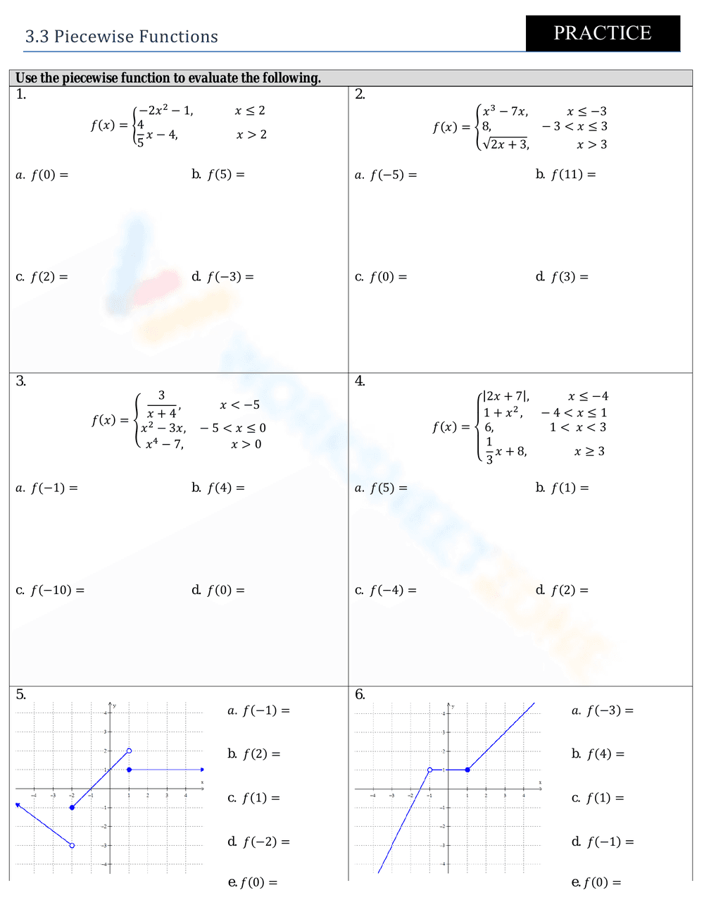Understanding Piecewise Functions - Page 4