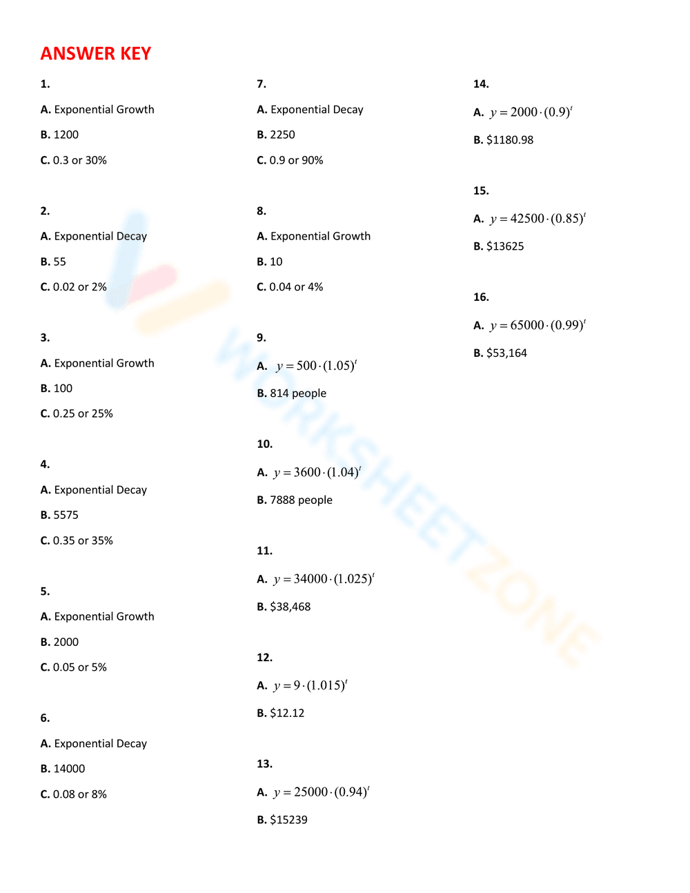 Solve Exponential Growth and Decay Problems - Page 3
