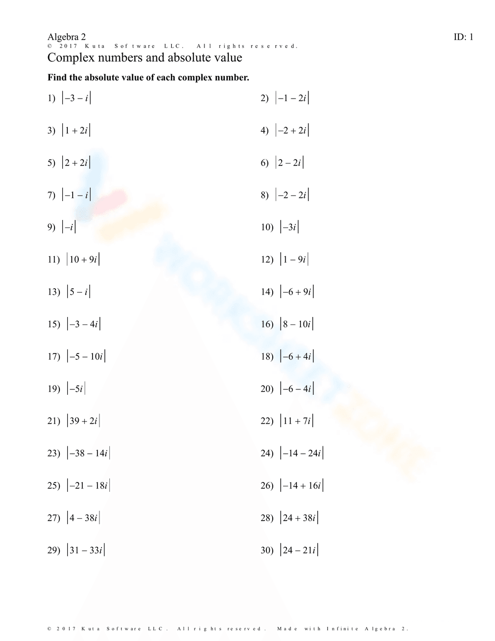 Explore Complex Numbers and Absolute Value - Page 1