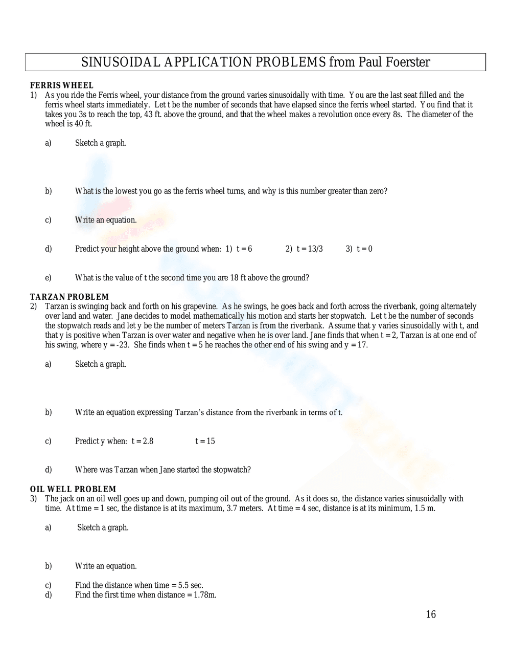 Graphing & Writing Sine and Cosine Functions - Page 15