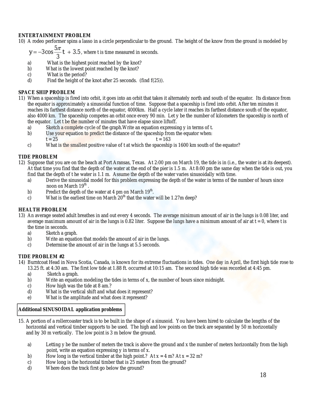 Graphing & Writing Sine and Cosine Functions - Page 17