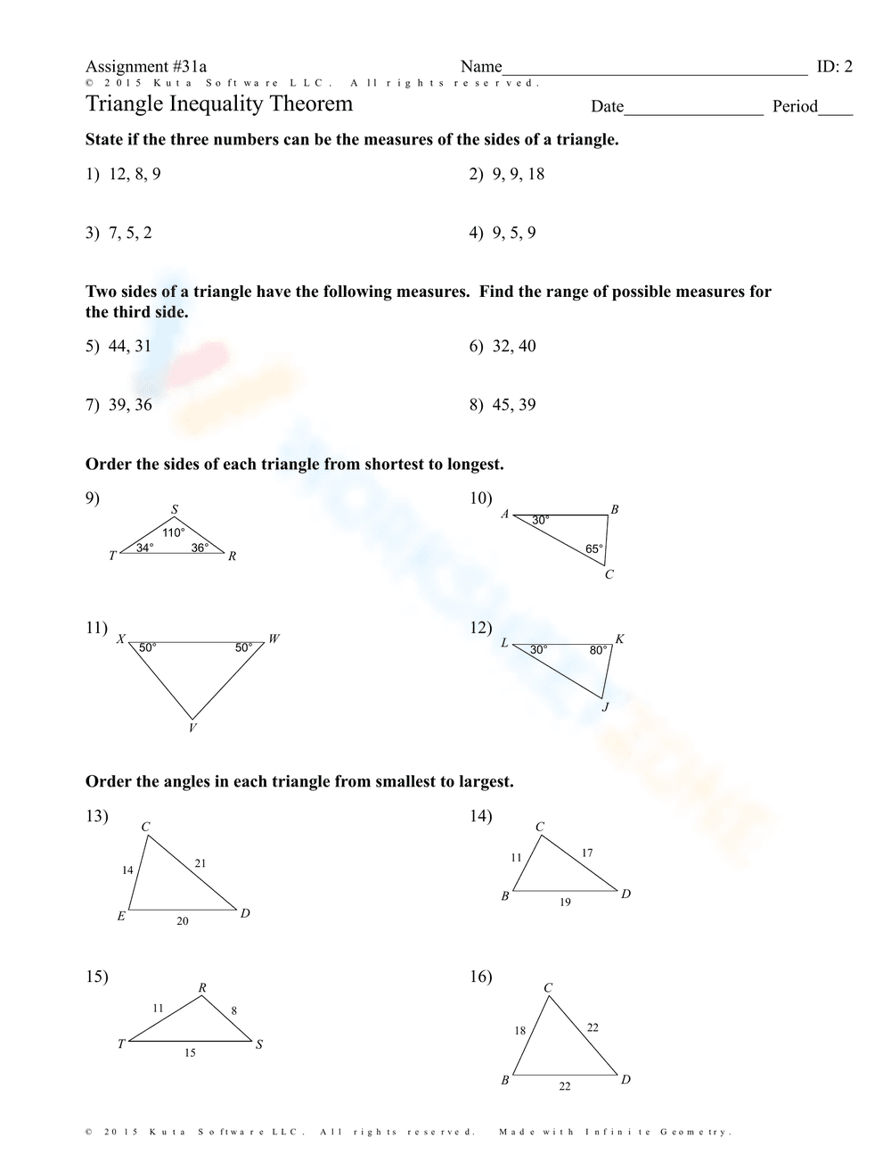 Triangle Inequality Theorem - Page 2