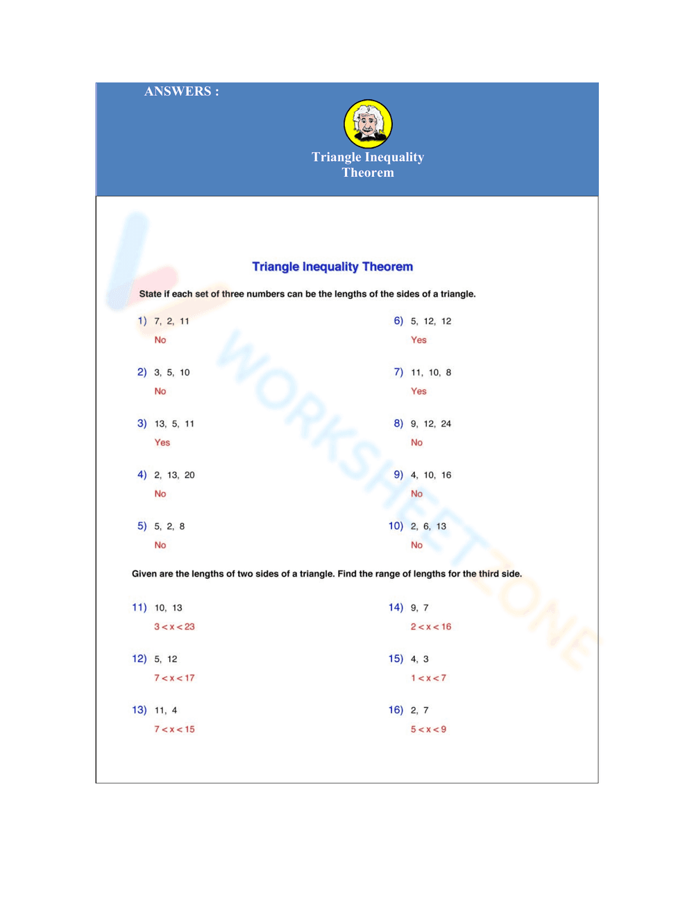 Triangle Inequality Theorem Practice - Page 3