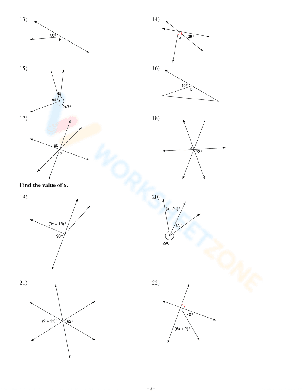 Angle Pair Relationships and Parallel Lines - Page 2