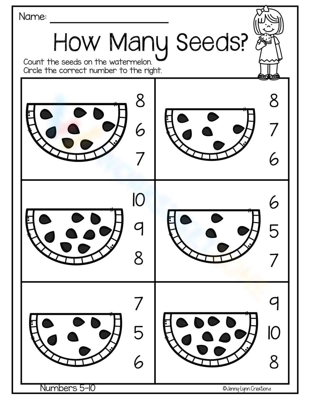 How Many Seeds Counting Worksheet - Page 1