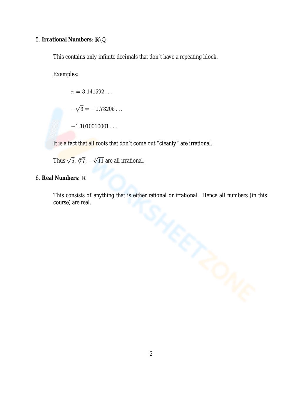 Exploring Real Numbers - Page 2