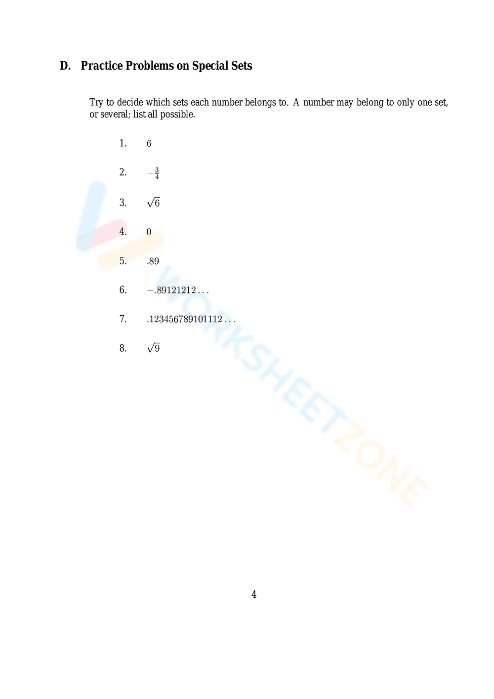 Exploring Real Numbers - Page 4