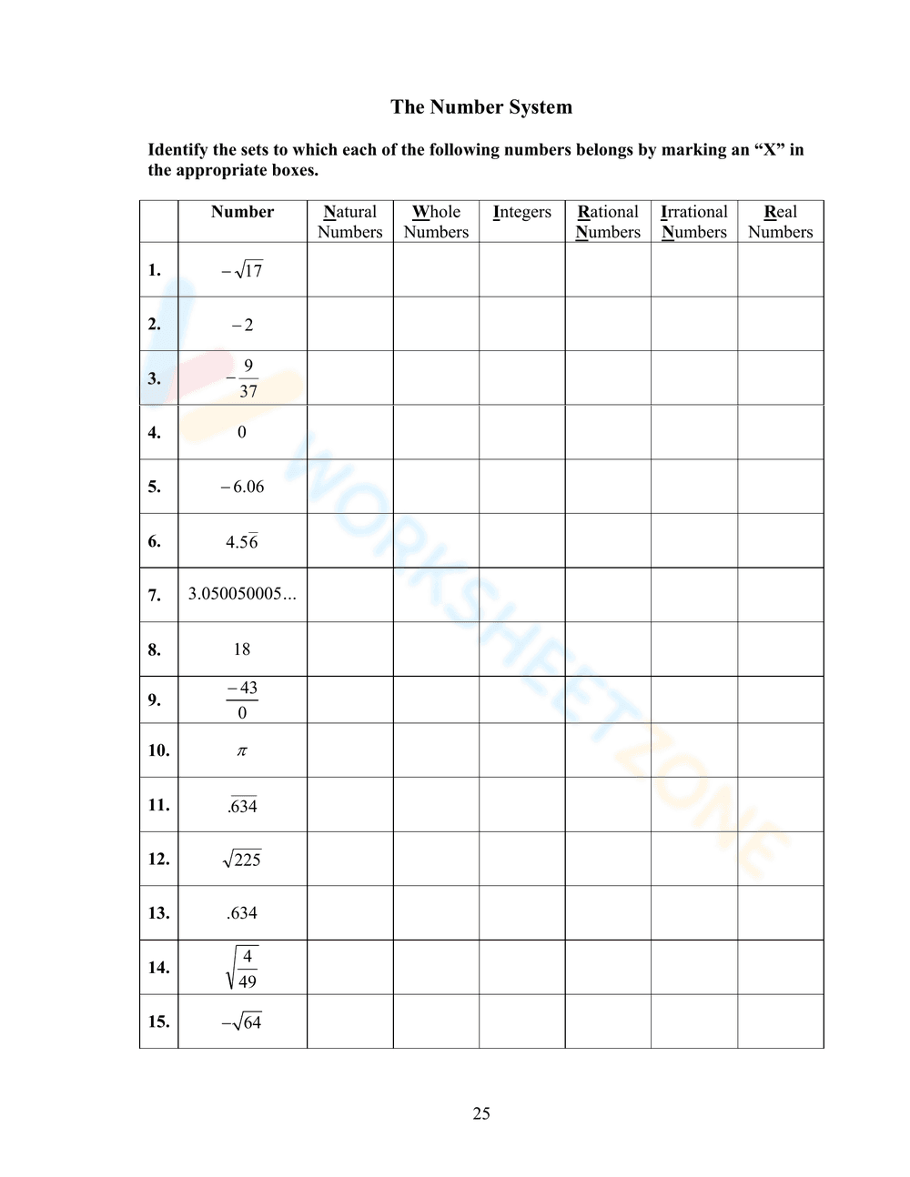 Sets of Numbers in the Real Number System - Page 3