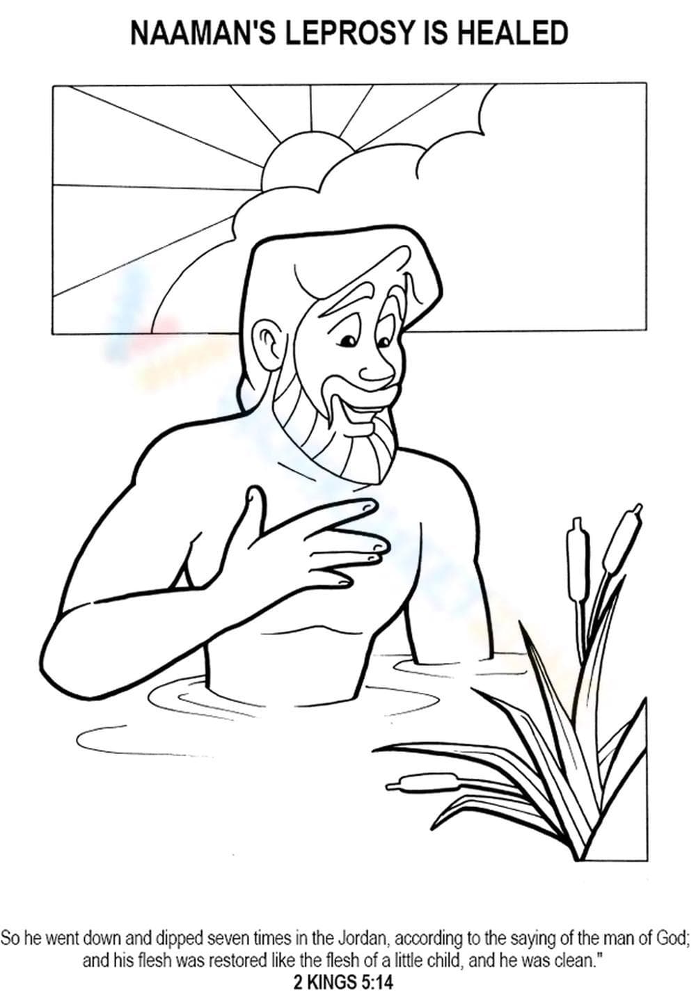 Naaman Coloring Page | Bible Story Activity - Page 1