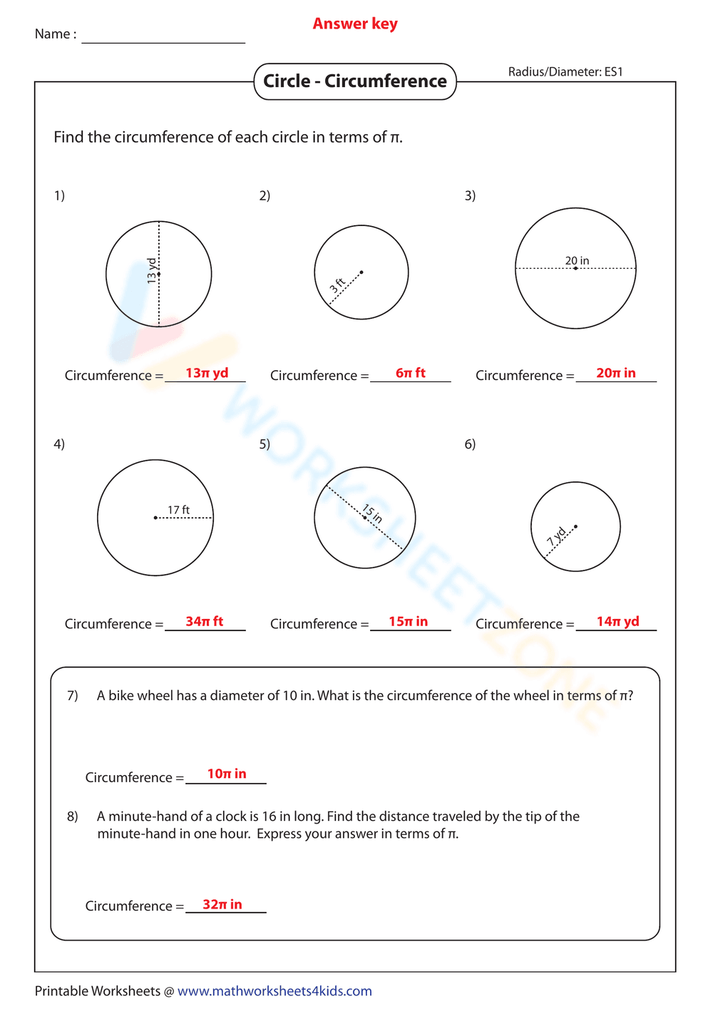 Calculate Circumference from Radius or Diameter - Page 2