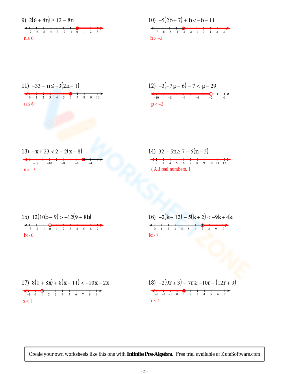 Practice Solving Multi-Step Inequalities - Page 4