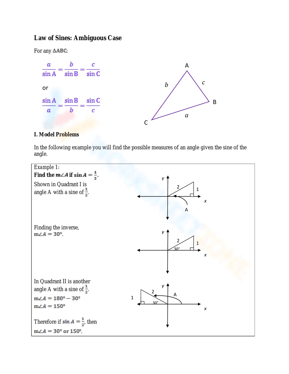 Law of Sines - Page 1