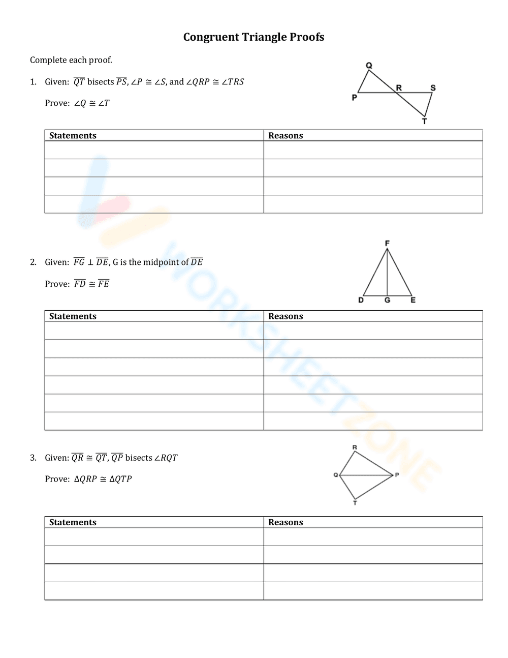 Practice Proving Congruent Triangles - Page 1