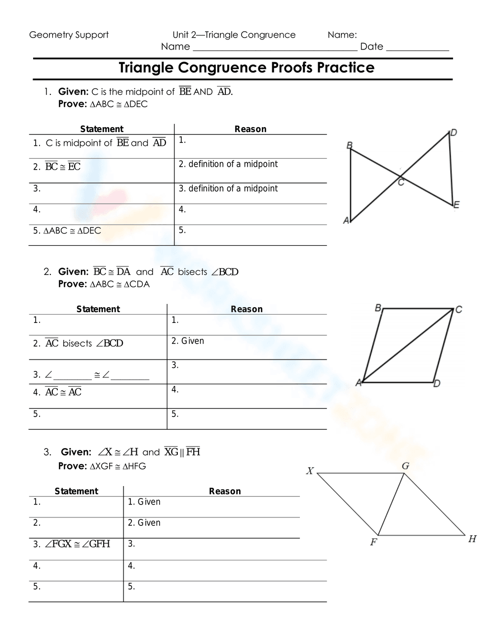 Practice Proving Triangle Congruence - Page 3