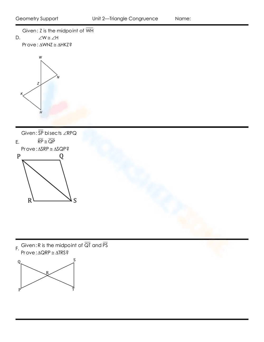 Practice Proving Triangle Congruence - Page 4