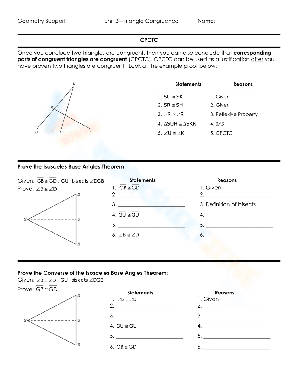 Practice Proving Triangle Congruence - Page 5