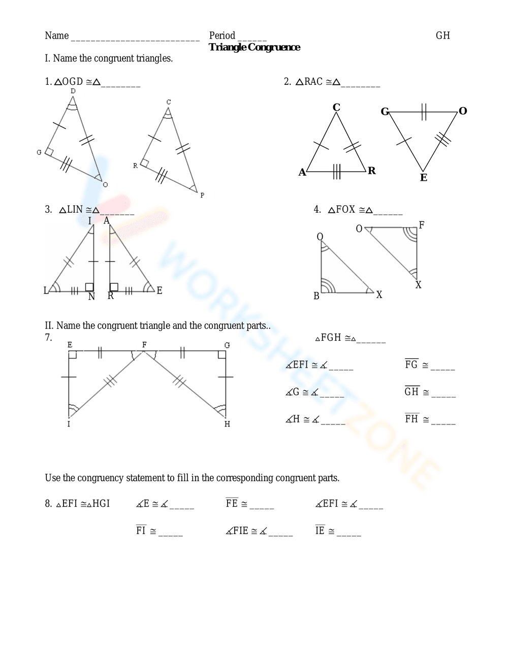 Triangle Congruence Practice Problems - Page 2