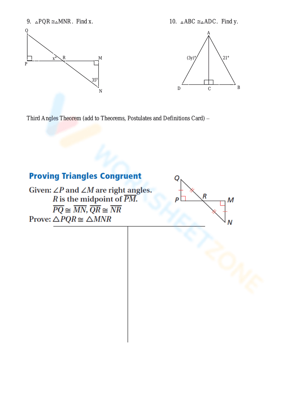 Triangle Congruence Practice Problems - Page 3