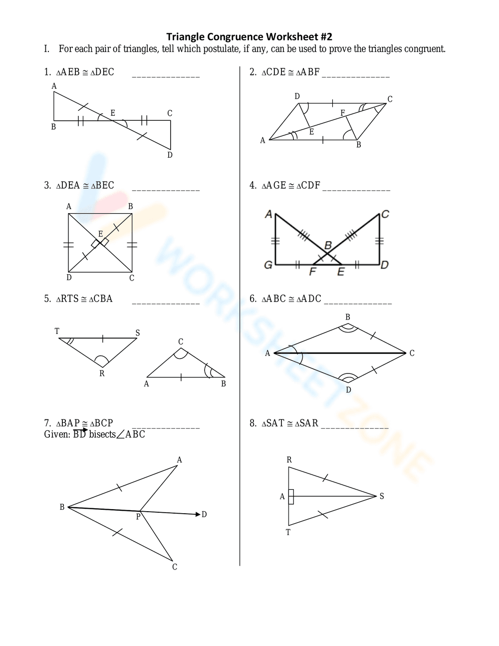 Triangle Congruence Practice Problems - Page 5