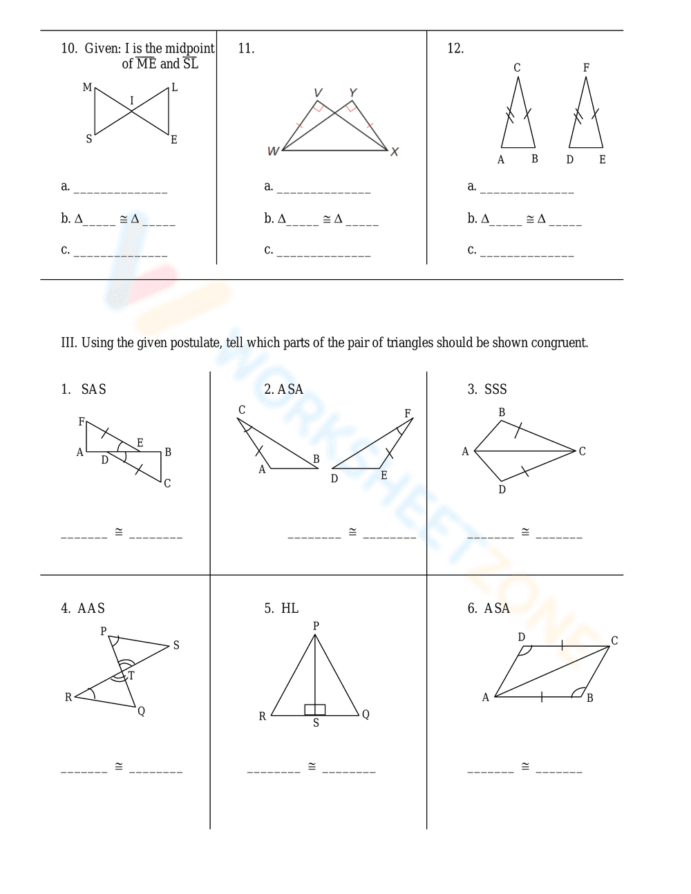 Triangle Congruence Practice Problems - Page 7