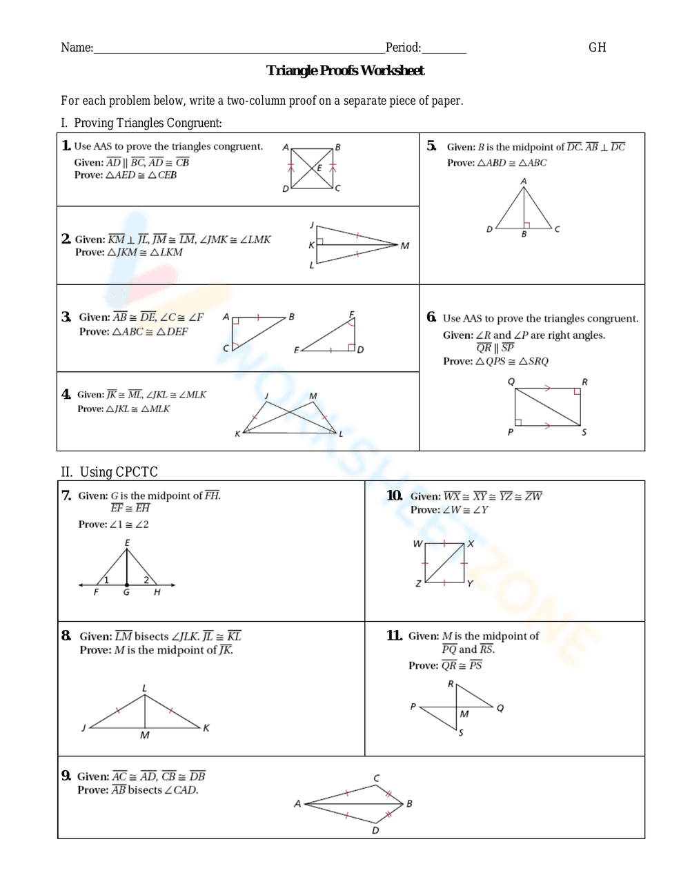 Triangle Congruence Practice Problems - Page 8