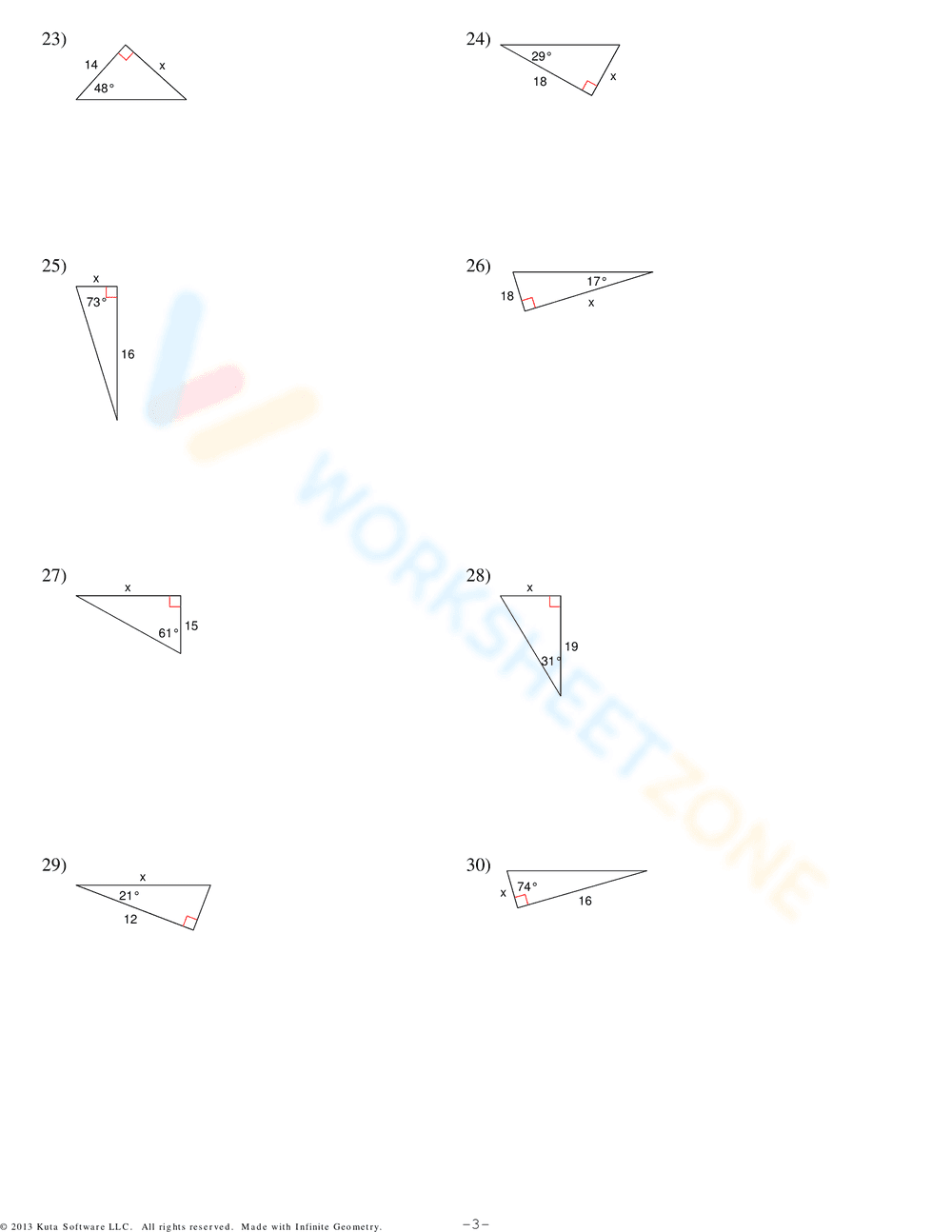 Trigonometric Ratios Practice Worksheet - Page 3