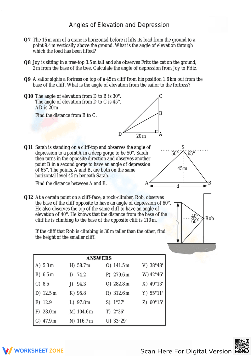 Angles of Elevation and Depression - Page 2