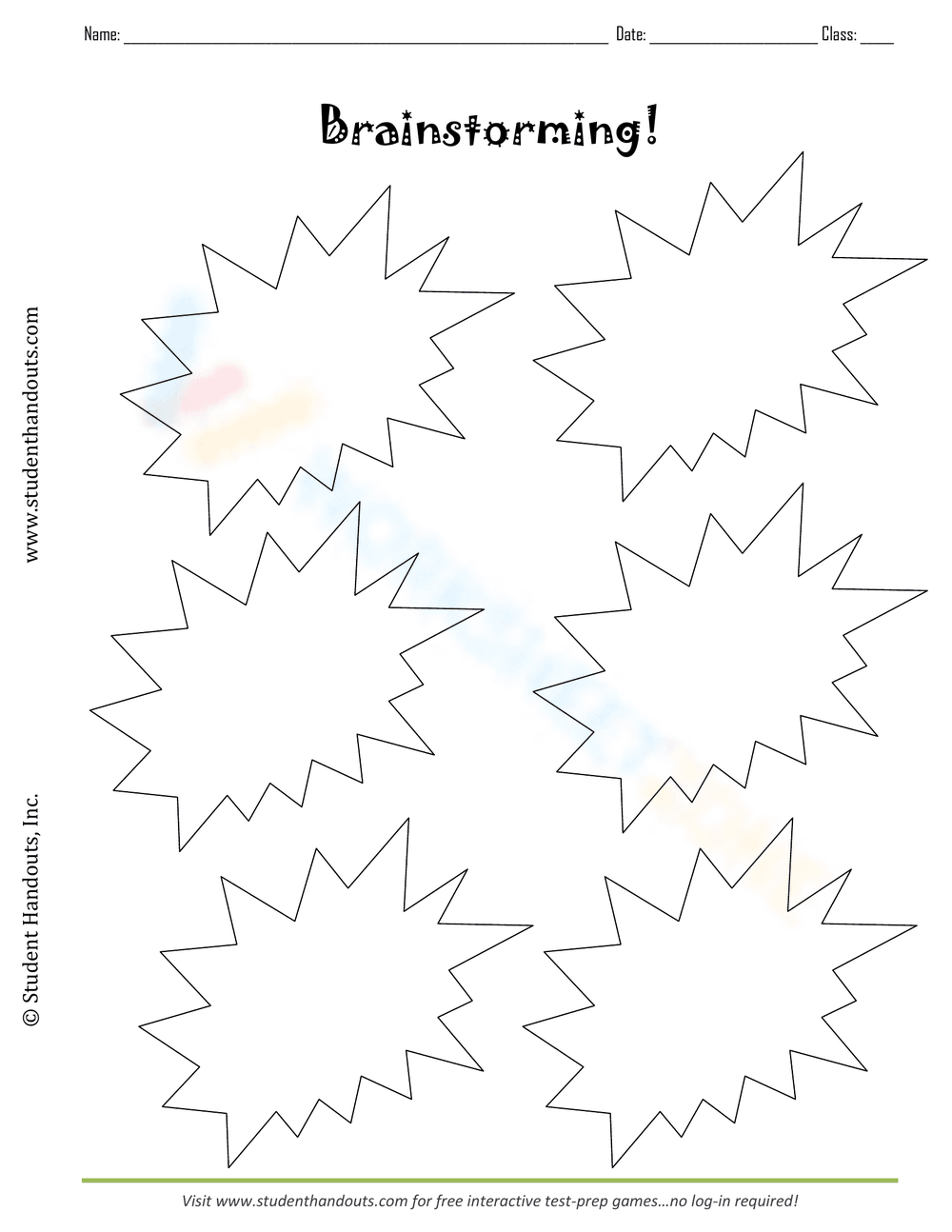 Brainstorming Worksheet for Creative Projects - Page 1