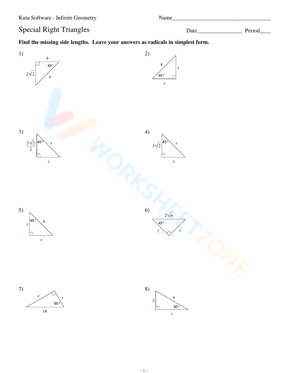 Mastering Special Right Triangles: A Comprehensive Guide - Page 1