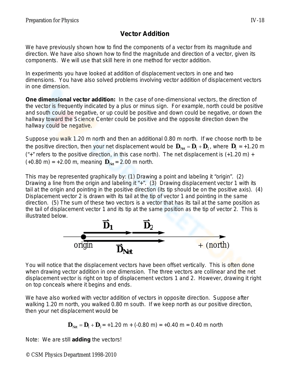 Updated Vector Addition Practice Worksheet - Page 1