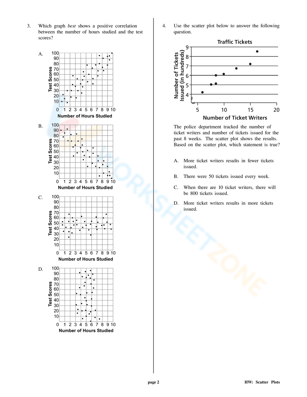Scatter Plots - Page 2