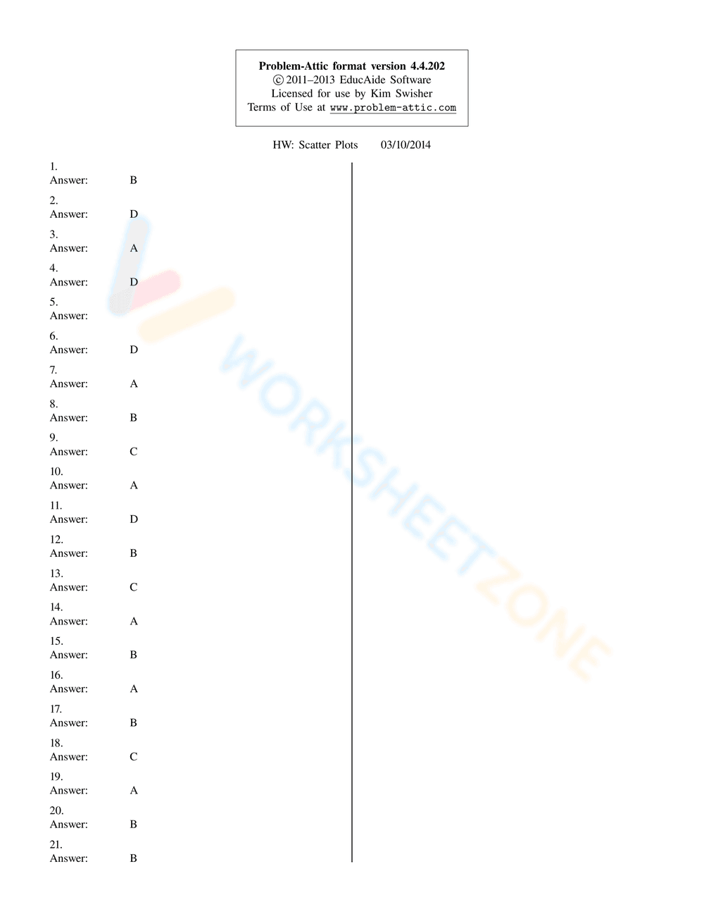 Scatter Plots - Page 12