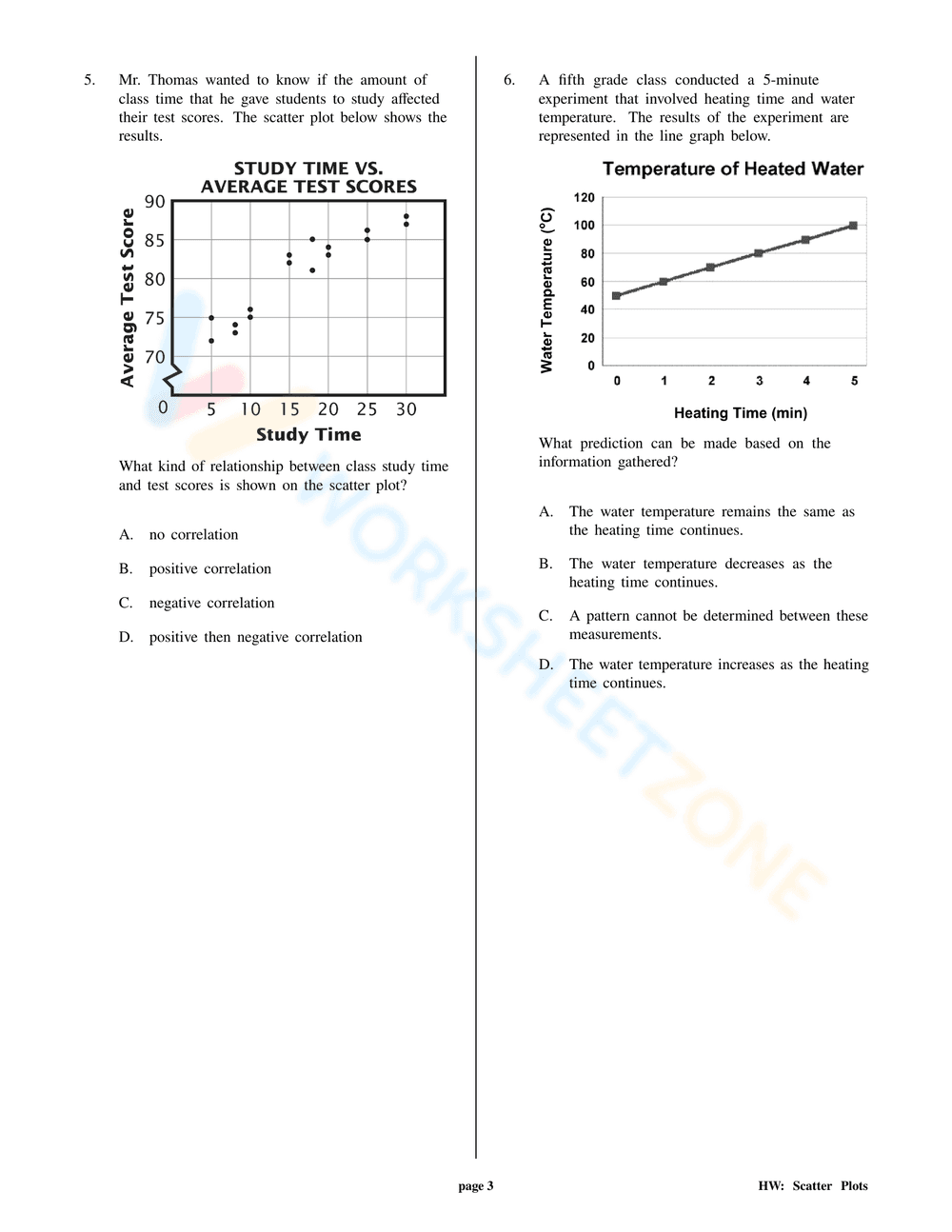 Scatter Plots - Page 3