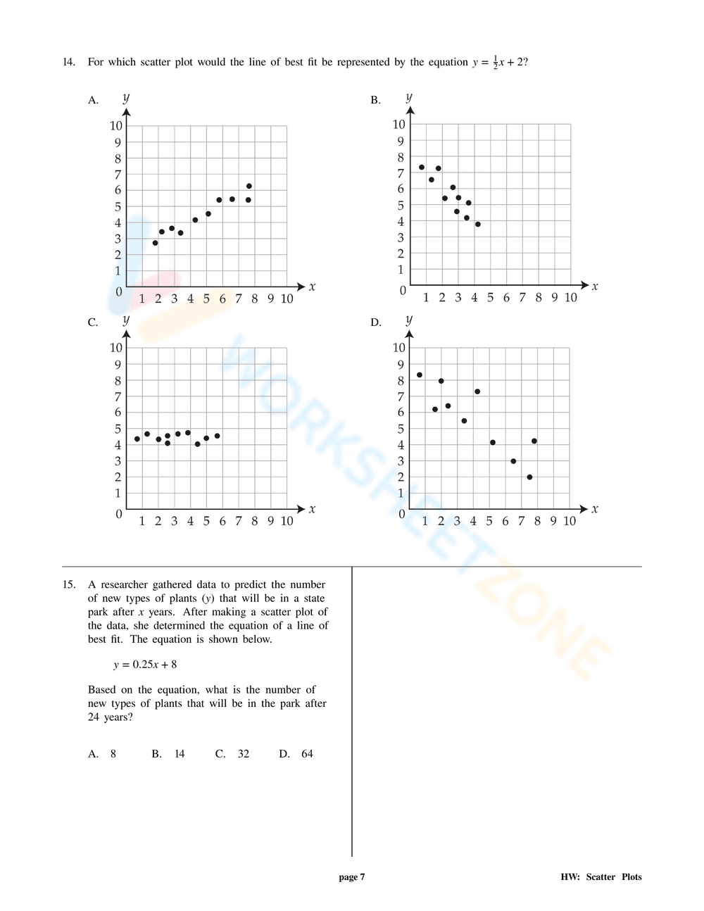 Scatter Plots - Page 7