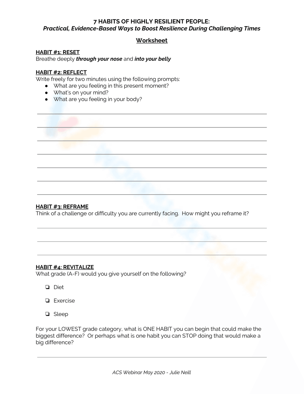 Develop 7 Habits of Highly Resilient People - Page 1