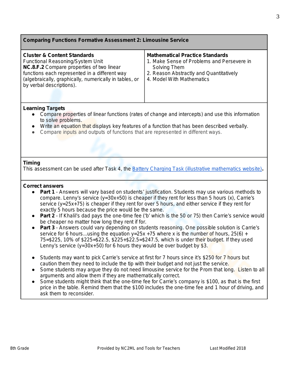 Comparing Functions Formative Assessments - Page 3
