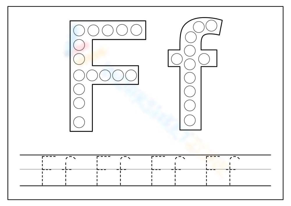 Letter F Tracing Worksheet for Kids - Page 1
