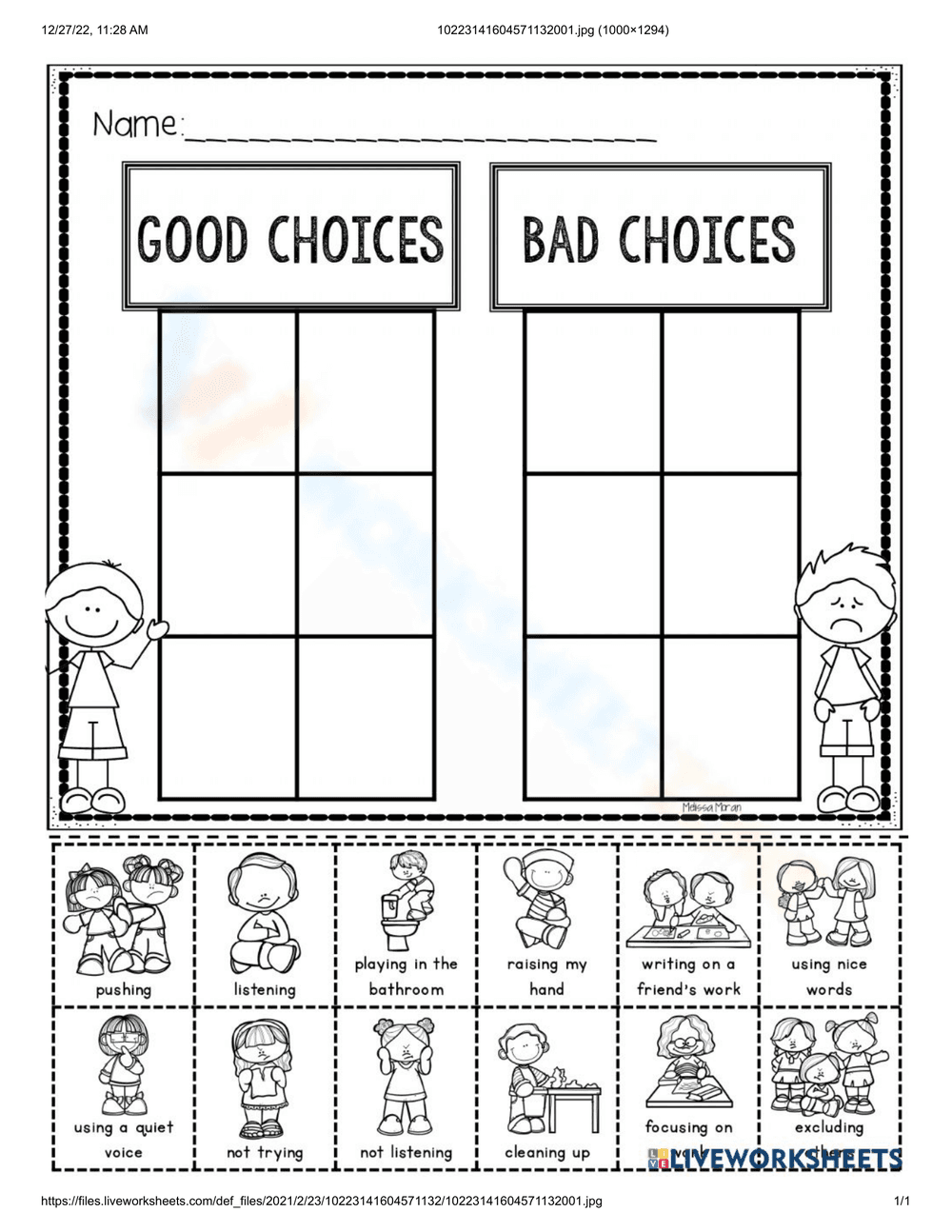 Evaluate Good or Bad Choices - Page 1