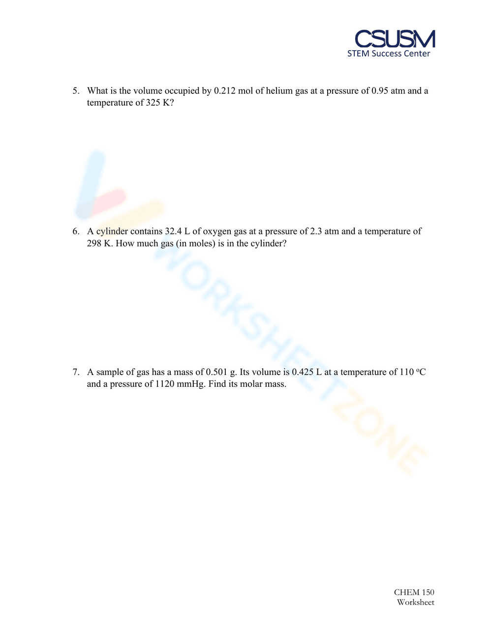Updated Ideal Gas Law Worksheet: Practice Problems - Page 2