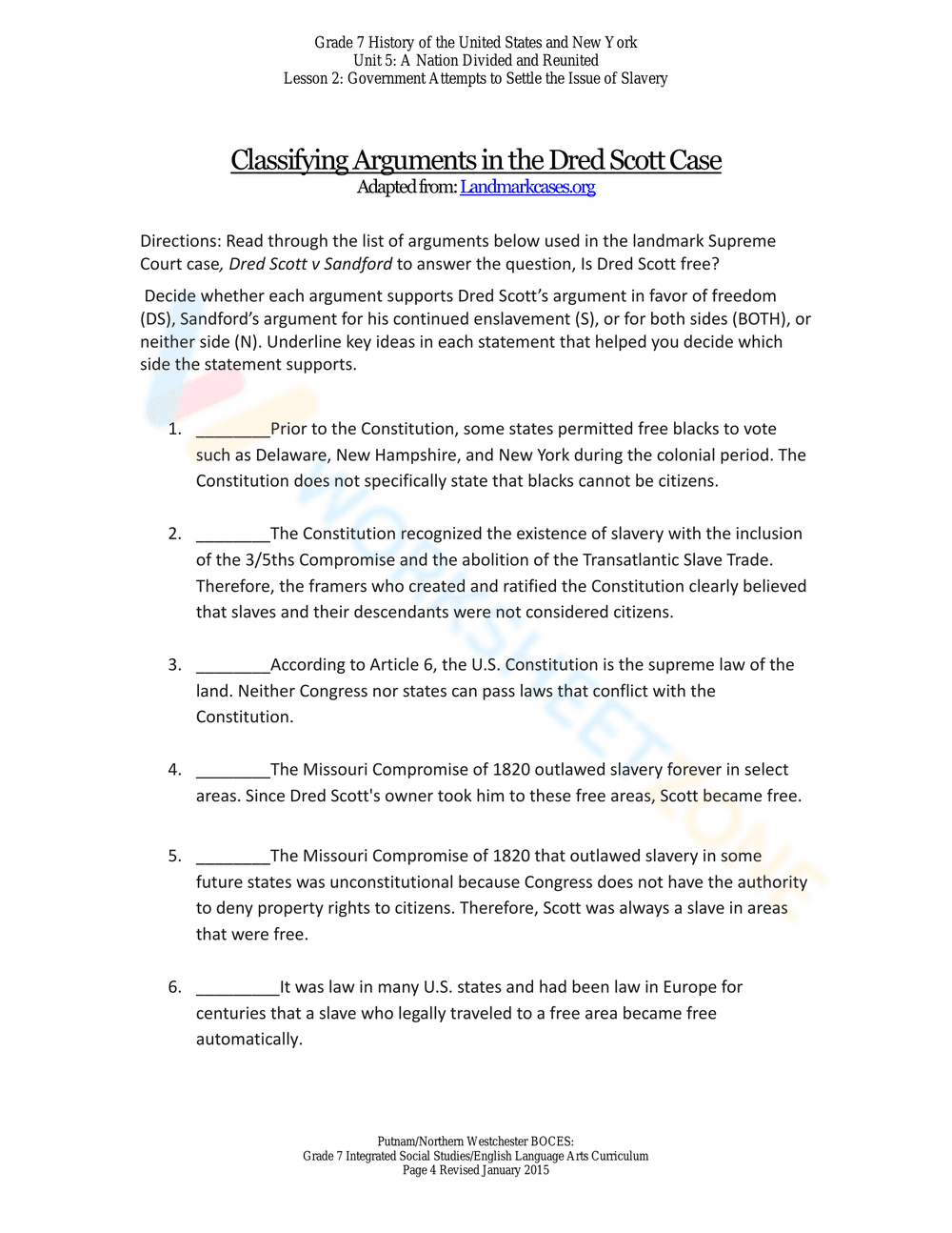 Dred Scott v Sandford: Analyzing the Decision - Page 4