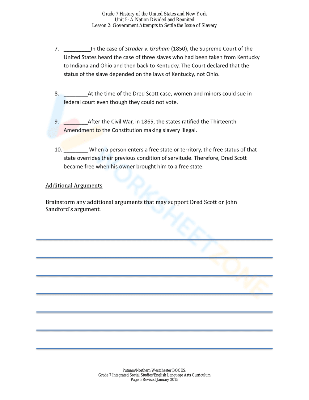 Dred Scott v Sandford: Analyzing the Decision - Page 5