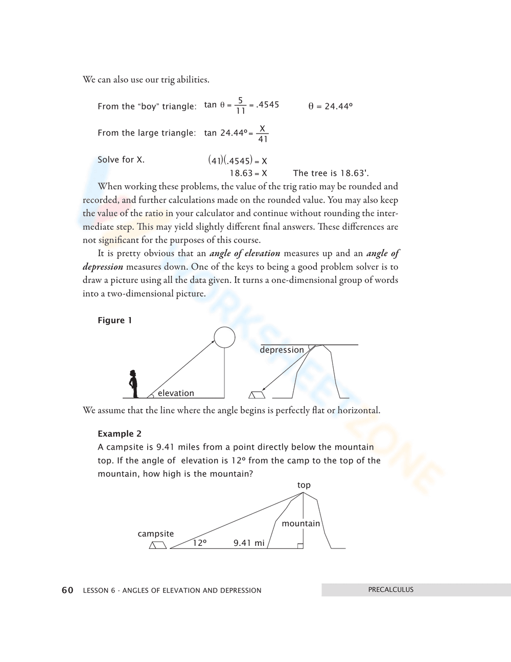 Trigonometry Word Problems: Elevation & Depression - Page 2